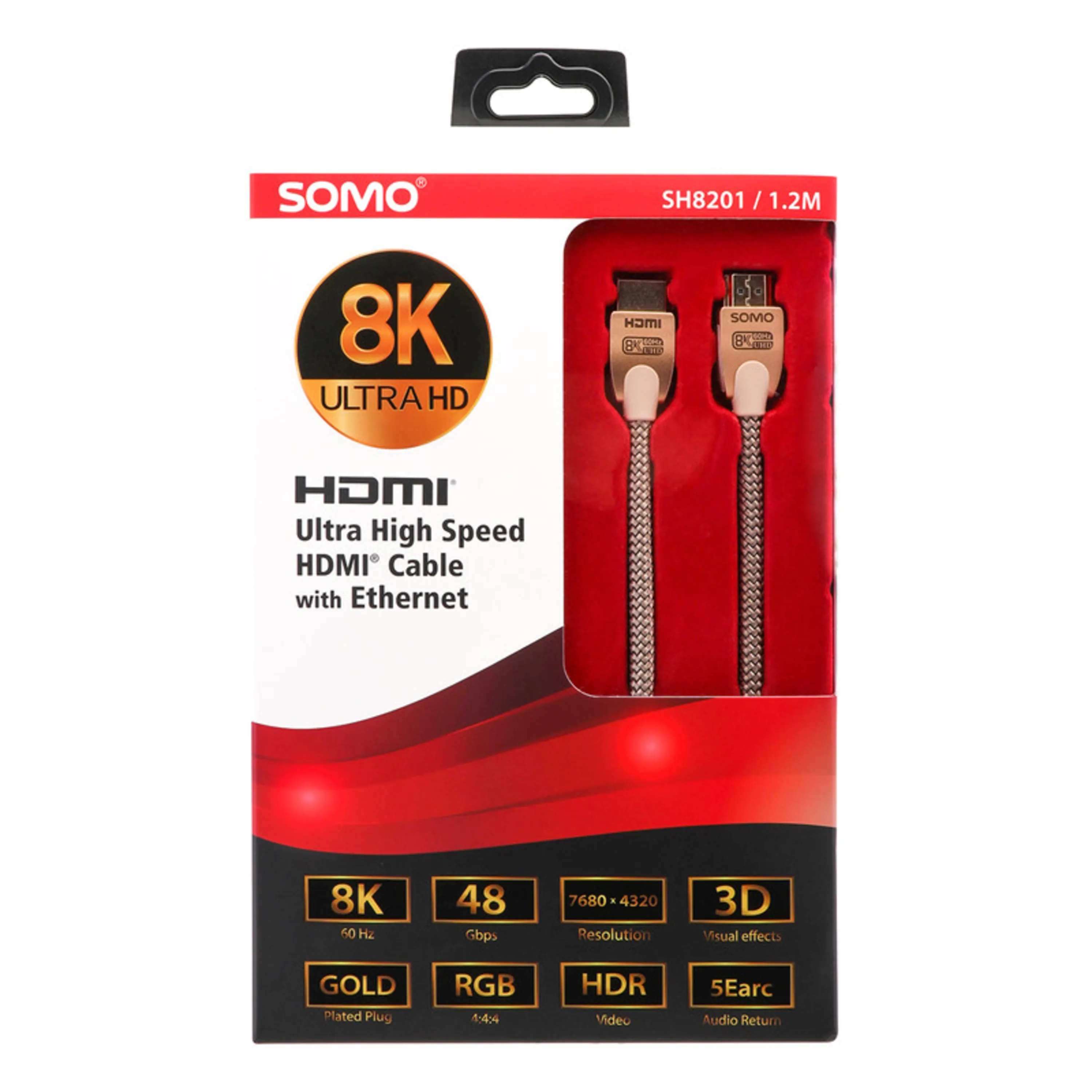 کابل HDMI نسخه 2.1 با کیفیت 8K سومو مدل SH8201 به طول 1.2 متر